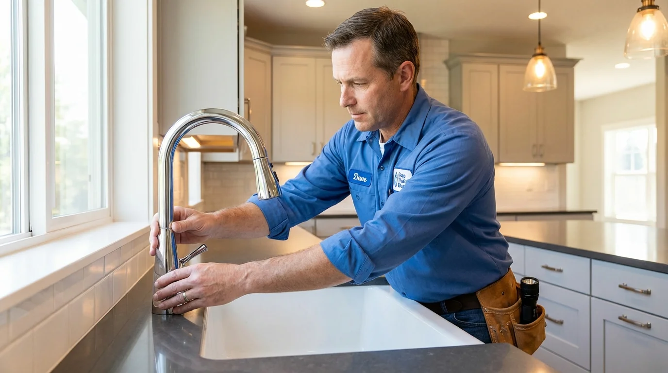 Kitchen faucet installation by Johns Plumbing LLC in Homer City