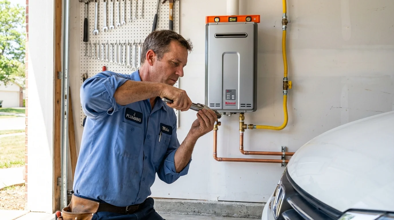 Tankless water heater installation by a Johns Plumbing LLC plumber in Homer City